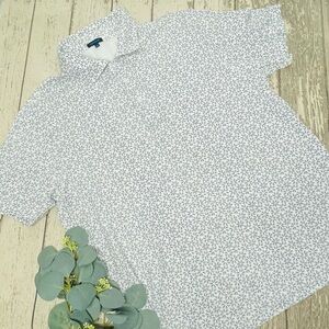 Patrick Assaraf Floral Short Sleeve Pima Cotton Polo Shirt